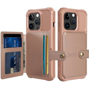 Apple iPhone 15 Pro Max 3 in 1 Back Cover Portemonnee Hoesje Roze