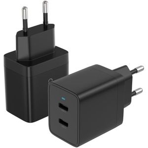 Choetech Power Delivery Oplader met 2 USB-C Poorten 40W Zwart