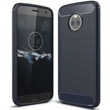 Motorola Moto X4 Geborsteld TPU Hoesje Blauw