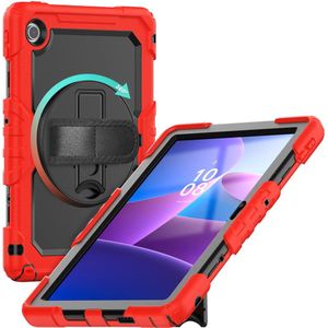 Lenovo Tab M10 Gen 4 (2025) Hoes met Screen Protector en Handriem Rood