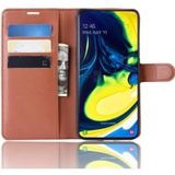 Samsung Galaxy A80 Lychee Portemonnee Hoesje Bruin