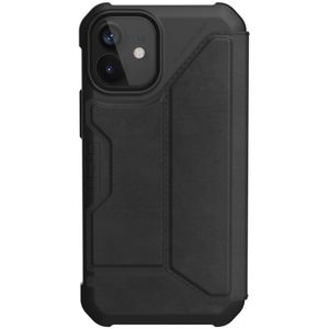 Urban Armor Gear Metropolis iPhone 12 Mini Hoesje Echt Leer Zwart