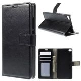 Huawei Ascend P8 Wallet Flip Case Stand Zwart