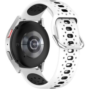 Universeel Smartwatch 20MM Bandje - Siliconen - Gespsluiting - Wit Zwart