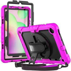 Samsung Galaxy Tab S6 Lite Hoes met Screen Protector en Handriem Roze