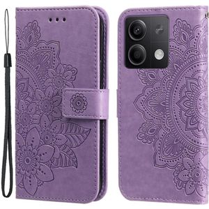 Xiaomi Redmi Note 13 5G Hoesje Bloemen Print Wallet Book Case Paars