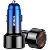 Baseus Magic Series Dual USB Quick Charge Autolader Blauw