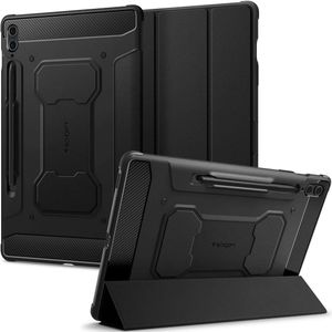 Spigen Rugged Armor Samsung Galaxy Tab S9 FE Plus Hoes Book Case Zwart