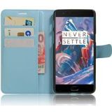 OnePlus 3T / 3 hoesje met kaarthouder blauw