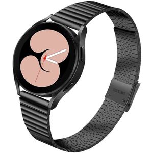 Universeel Smartwatch 20MM Bandje - Metaal - met Dubbele Gesp - Zwart