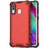 Samsung Galaxy A40 Hybride Honinggraat Hoesje Transparant Rood