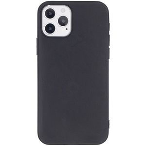 Apple iPhone 12 / 12 Pro Hoesje Dun TPU Matte Back Cover Zwart