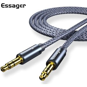 Essager 3.5mm Jack Aux Audio Kabel Nylon 0.5M Grijs