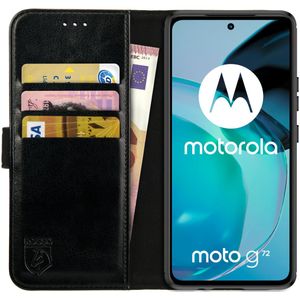 Rosso Element Motorola Moto G72 Hoesje Book Cover Wallet Zwart