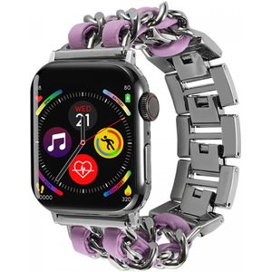 Apple Watch Bandje - 1-9/SE 41MM/40MM/38MM - Gevlochten - RVS - Paars