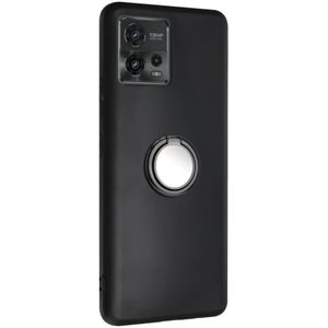 Motorola Moto G72 Hoesje met Magnetische Kickstand Ring Zwart