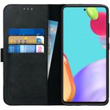 Rosso Deluxe Samsung Galaxy A52 / A52S Hoesje Echt Leer Zwart