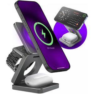 Buddi Power 3-in-1 Qi2 Draadloze MagSafe Oplader Smartphone/Apple Watch/AirPods