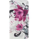 Samsung Galaxy A8 2018 Wallet Case Hoesje met print lotus