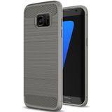 Samsung Galaxy S7 Edge Geborsteld TPU Hoesje Grijs