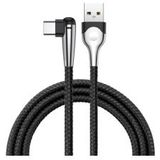 Baseus Fast Charge Haakse USB-C Kabel 2 Meter Zwart