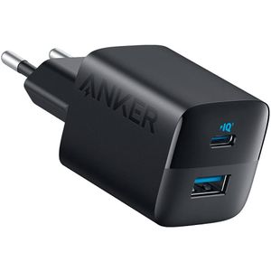 Anker 323 (33W) Fast Charger 2-Poorts USB-A en USB-C Adapter Zwart