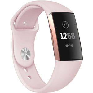 Fitbit Charge 4 / Charge 3 Bandje Siliconen Drukknoop Sluiting Roze