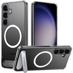 TORRAS Pstand Spin Magnetic Samsung Galaxy S25 Hoesje 360° Kickstand Transparant