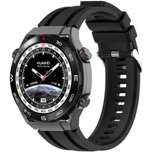 Universeel Smartwatch 22MM Siliconen Bandje - met Gespsluiting - Zwart