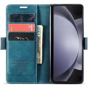 CaseMe 013 Samsung Z Fold 5 Hoesje Book Case met Standaard Blauw