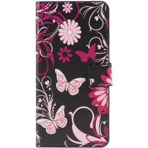 Huawei P30 Lite Portemonnee Stand Hoesje met Bloemen Print