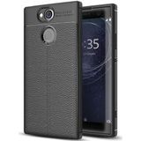 Sony Xperia XA2 Hoesje met Kunstleer Coating Zwart