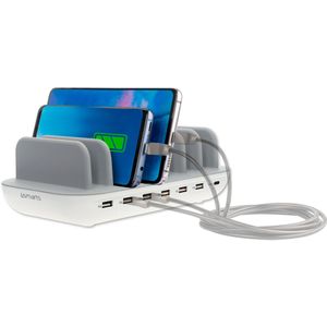 4smarts Universeel 60W Docking Oplaad Station 7 Poorts USB  USB-C Wit