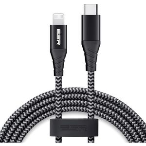ESR USB-C naar Apple Lightning Kabel MFi 2M Zwart