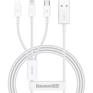 Baseus Superior 3-in-1 USB naar Lightning/USB-C/MicroUSB Kabel 1M