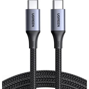 UGREEN Gevlochten 5A USB-C naar USB-C Kabel 240W Fast Charge 2M Zwart