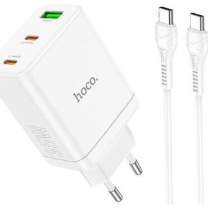 Hoco 35W USB/USB-C Snellader PD  QC 3.0 met USB-C Kabel 1M Wit