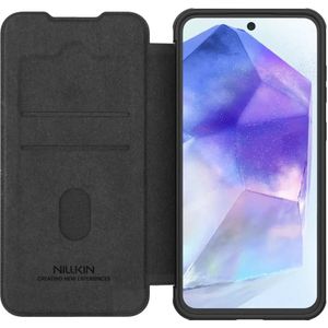 Nillkin Qin Pro Samsung Galaxy A56 Hoesje Book Case met Camera Slider Zwart