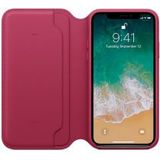 Originele Apple iPhone XS / X Leather Folio Berry