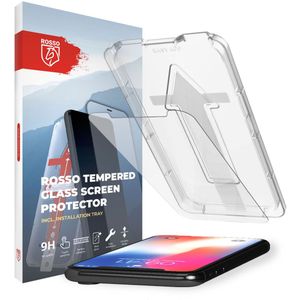Rosso iPhone X / XS Tempered Glass met Installatietray Case Friendly
