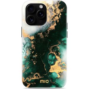 MIO MagSafe iPhone 16 Pro Max Hoesje Hard Shell Back Cover Green Marble