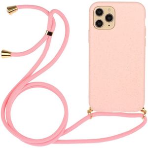 Apple iPhone 15 Pro Hoesje Flexibel TPU met Koord Back Cover Roze