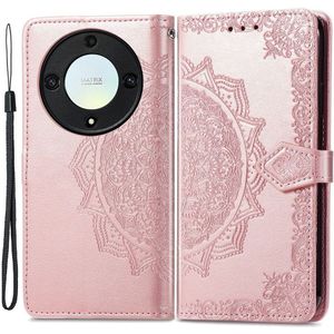 Honor Magic5 Lite Hoesje Mandala Book Case met Pasjeshouder Goud