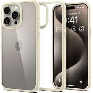 Spigen Ultra Hybrid Apple iPhone 15 Pro Hoesje Back Cover Beige