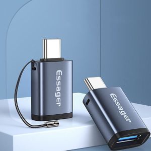 Essager 3A USB-C naar USB 3.0 Converter/Adapter met Koord Grijs