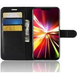 Huawei Mate 20 Lite Lederen Wallet Stand Hoesje Zwart
