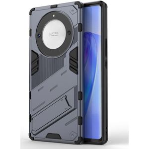 Honor Magic5 Lite Hoesje Shockproof Kickstand Back Cover Blauw