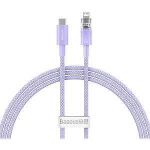 Baseus Explorer USB-C naar Apple Lightning Kabel PD 20W Paars 1 Meter