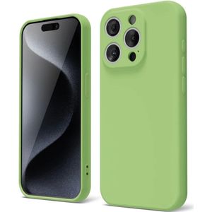 Apple iPhone 15 Pro Hoesje Camera Bescherming Dun TPU Back Cover Groen