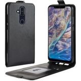 Nokia 8.1 Verticale Flip Hoesje Zwart